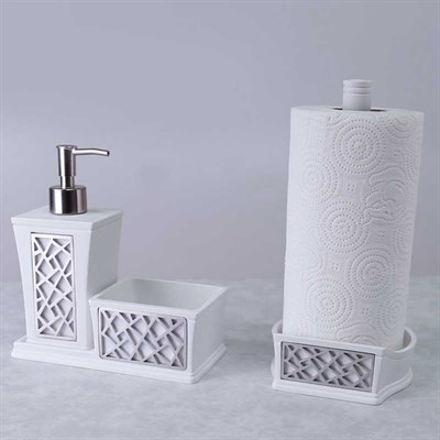 Mirage Mutfak Sıvı Sabunluk Beyaz Gümüş - By Selim