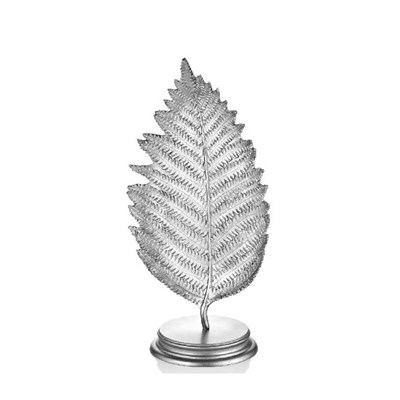 Standlı Yaprak Dekor Gümüş 15 x 30 cm - The Mia