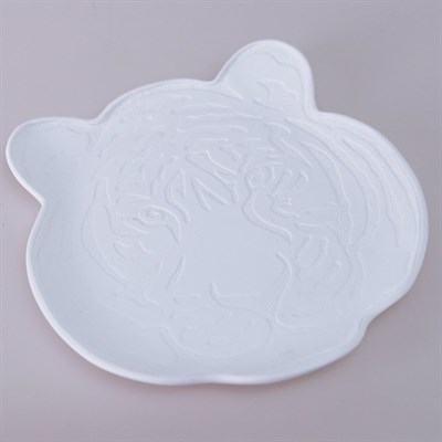 Tiger dekoratif tabak beyaz