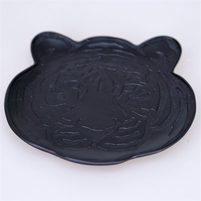 Tiger dekoratif tabak siyah