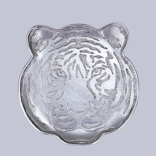 Tiger dekoratif tabak gümüş