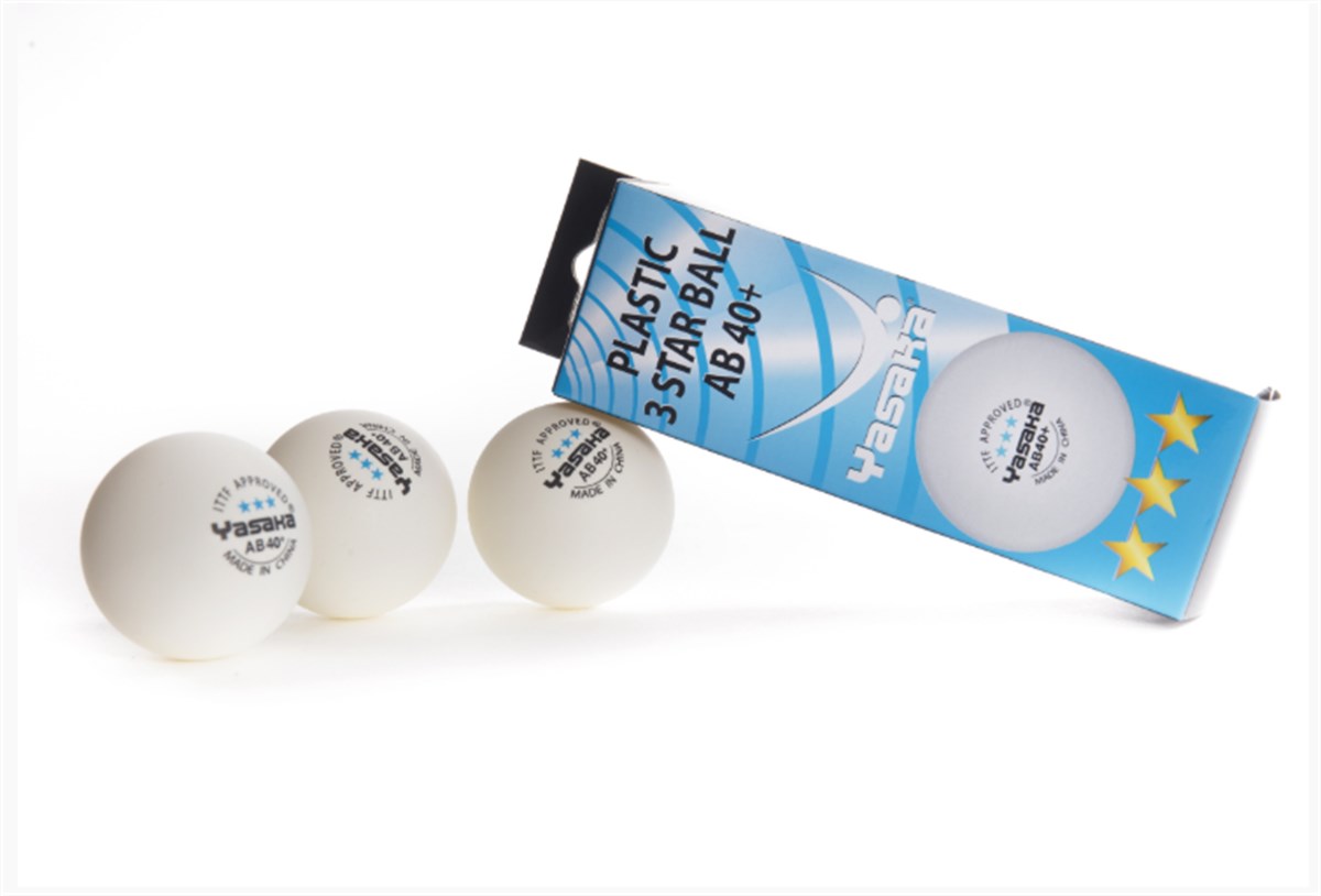 YASAKAYASAKAYasaka Plastik AB 40+ 3 *** ITTF, 3 adet (dikişli)