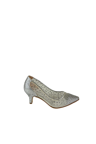 La Scada Mr5335-1 Gümüş Kadın Alçak Topuk Abiye Ayakkabı