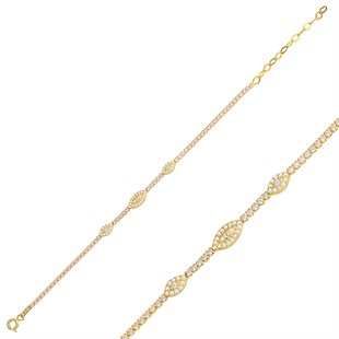 Üç Sıralı Magical Eyes Tamtur Gold Bileklik