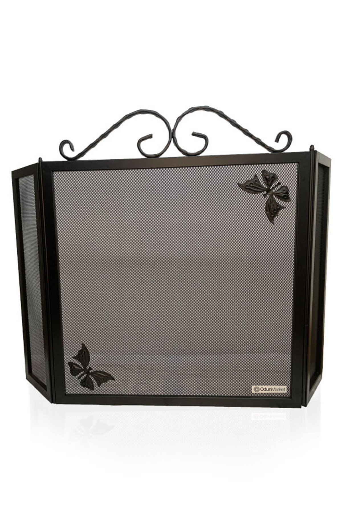 SiperlikKelebek Desenli Ferforje Şömine Siperlik