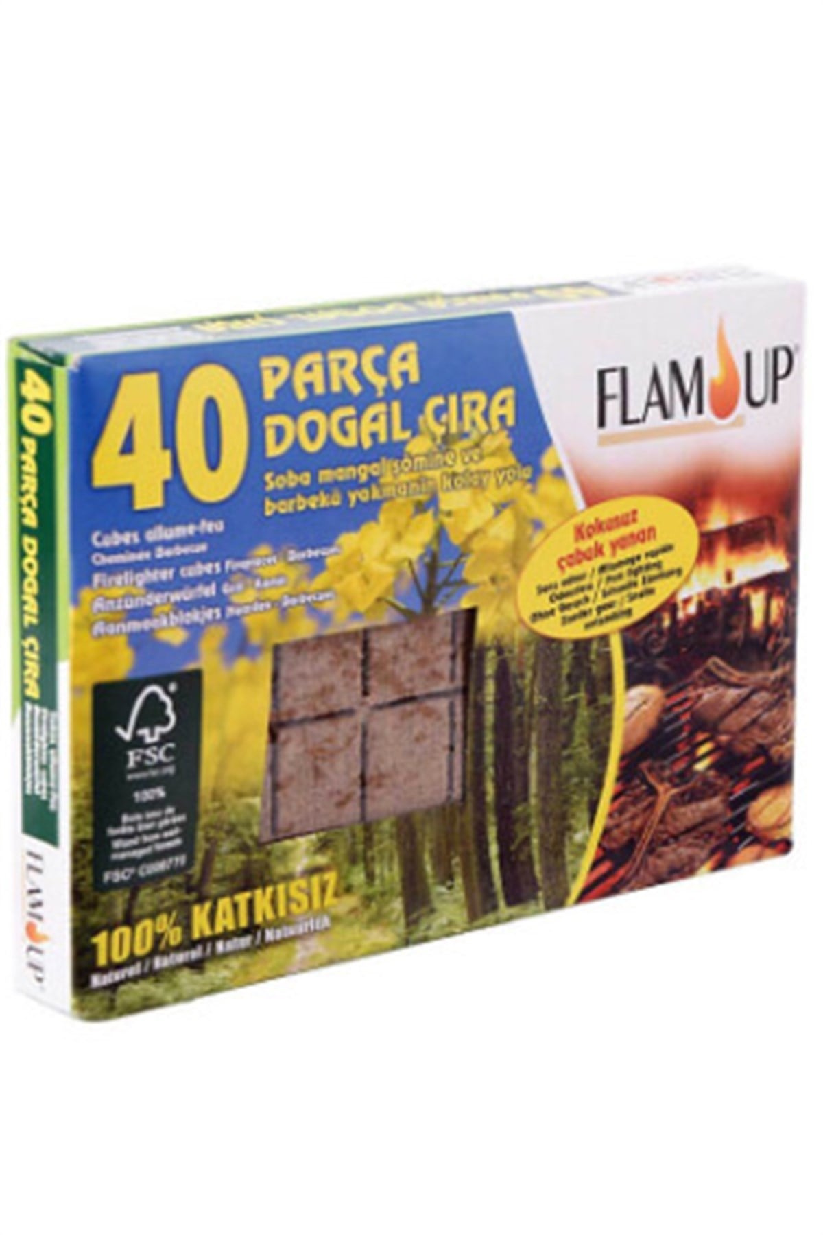 Flam Up Çiçek Özlü Doğal Çıra 40'Lı