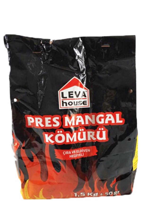 Leva Mangal Kömürü Pres 1,5 KG - HEDİYELİ