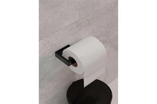 Siyah Yapışakanlı Tuvalet Kağıtlık Havlu Askısı