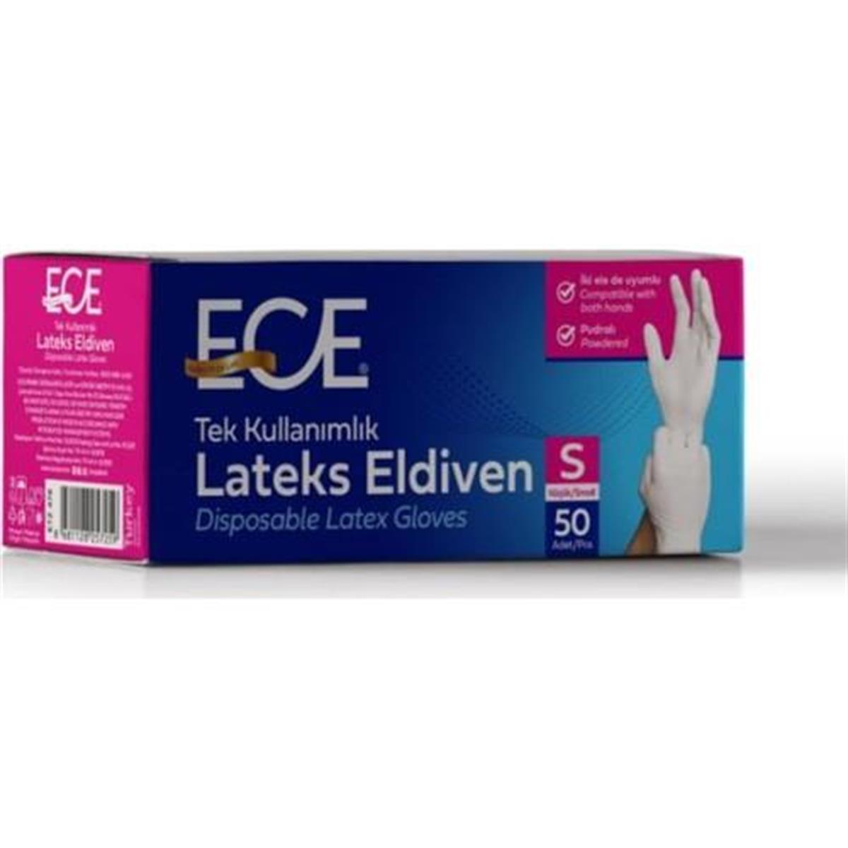 Ece Pudralı Lateks Eldiven S Beden 50'Li 1 Paket - Proteda.com | Ambalaj ve  Temizlik Ürünleri ve Fiyatları