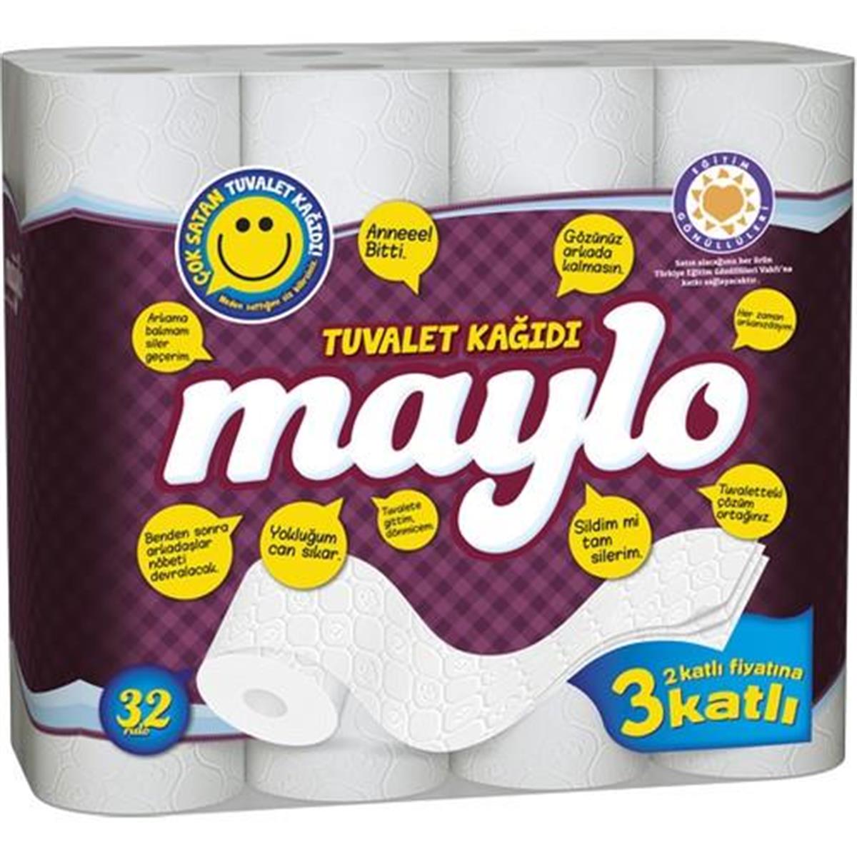 Maylo Tuvalet Kağıdı 3 Katlı 32'Li 1 Pk - Proteda.com | Ambalaj ve Temizlik  Ürünleri ve Fiyatları