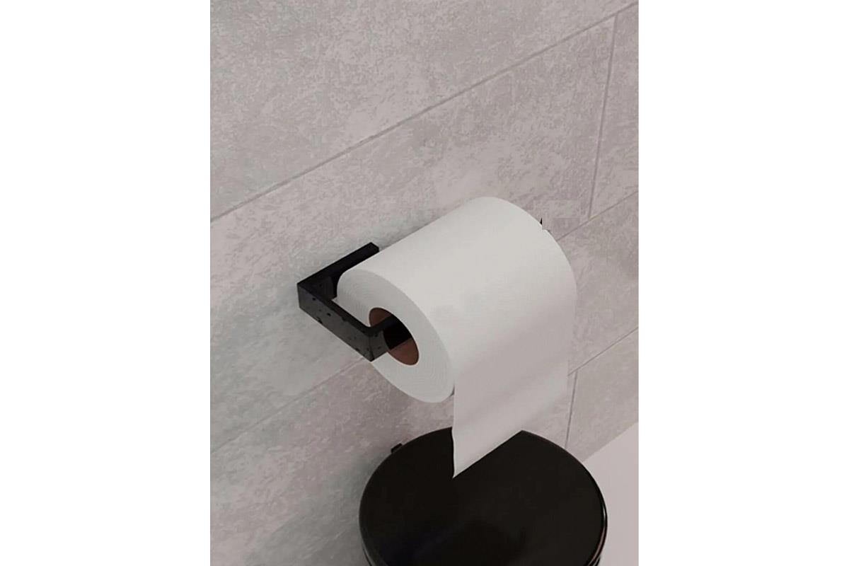 Siyah Yapışakanlı Tuvalet Kağıtlık Havlu Askısı