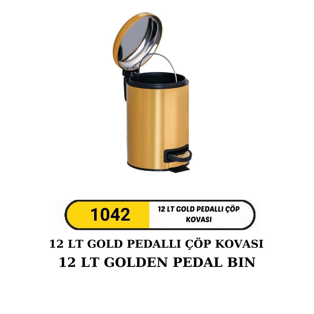 12 LT GOLD İÇ KOVALI PEDALLI ÇÖP KOVASI (BOYALI)