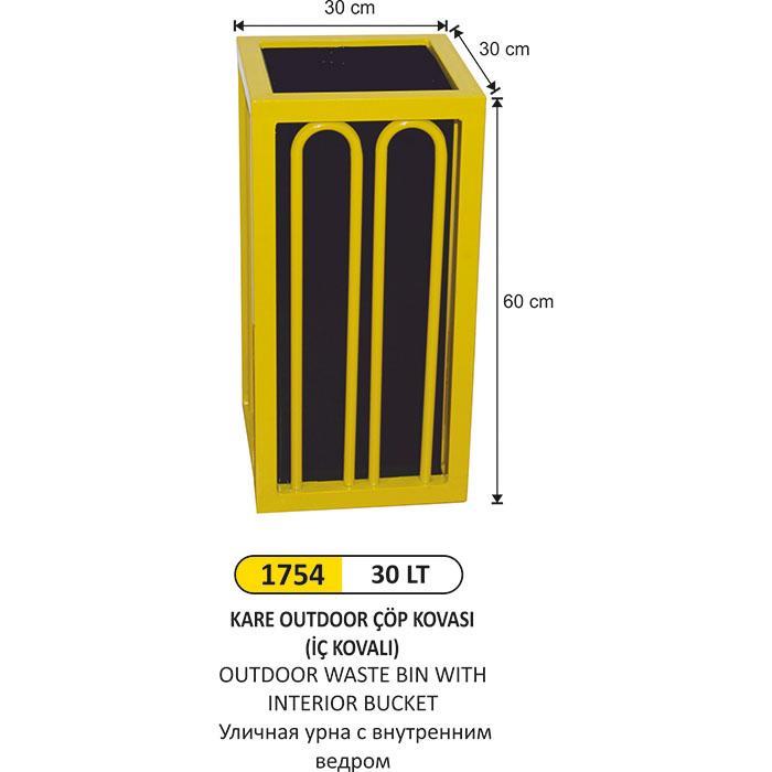 30 LT KARE OUTDOOR ÇÖP KOVASI İÇ KOVALI