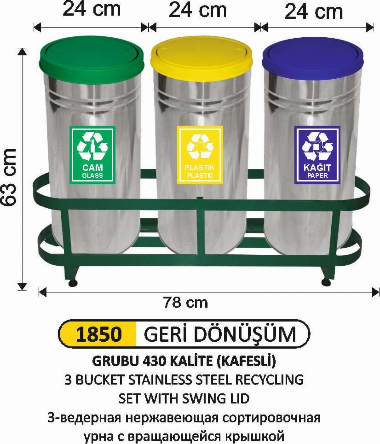 430 KALİTE PASLANMAZ ÇELİK GERİ DÖNÜŞÜM SETİ