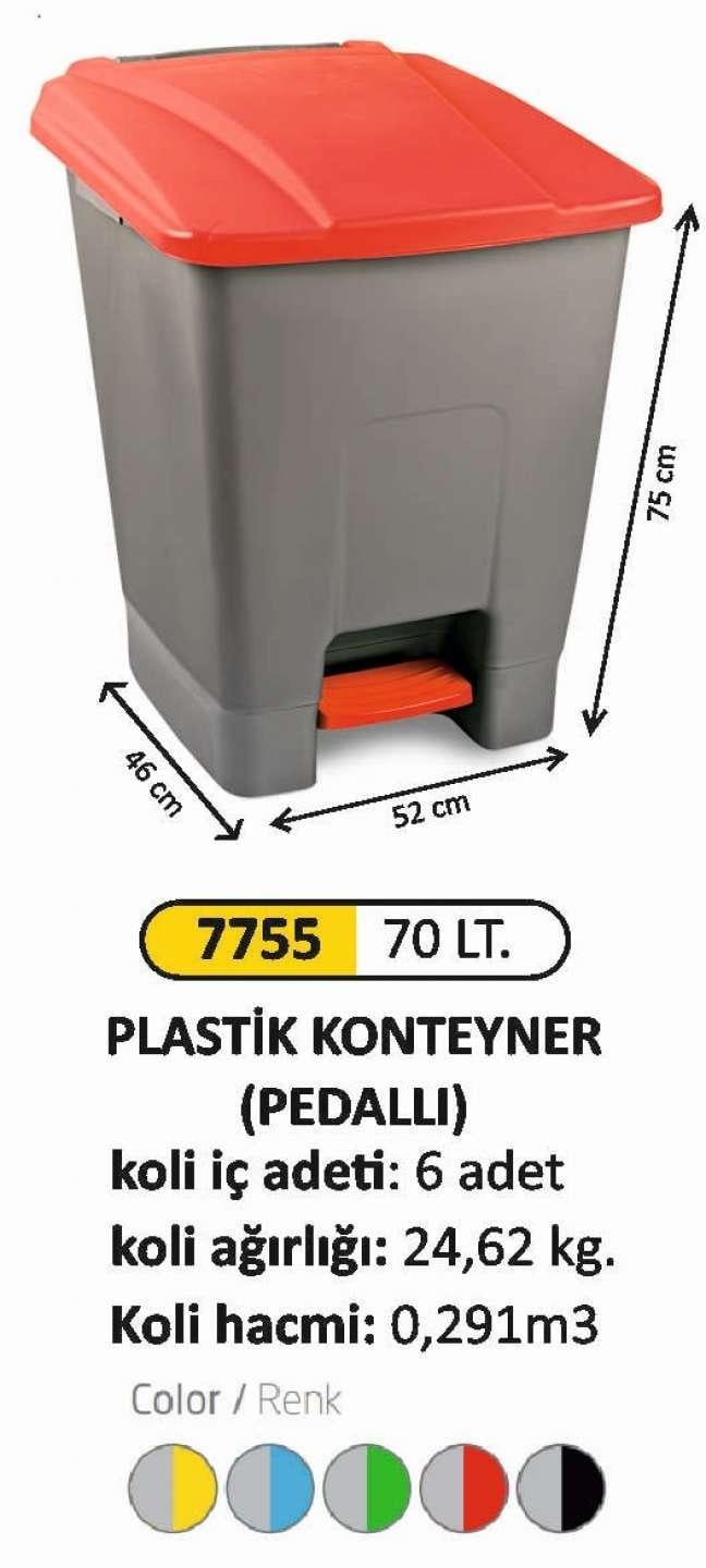 50 LT PEDALLI PLASTİK KONTEYNER