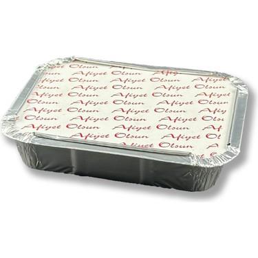 Alüminyum Tabak 1500 gr Kapaklı Dikdörtgen – 100'lü Paket