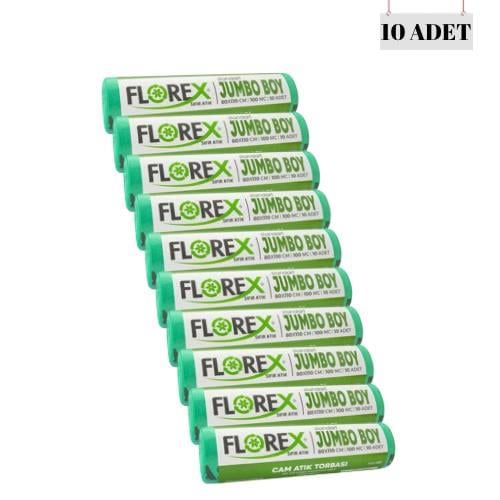 FLOREX 80*110 100 MİCRON JUMBO BOY CAM ATIK TORBASI (10 ADET)