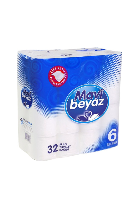 Mavi Beyaz 2 Katlı 32'li Tuvalet Kağıdı