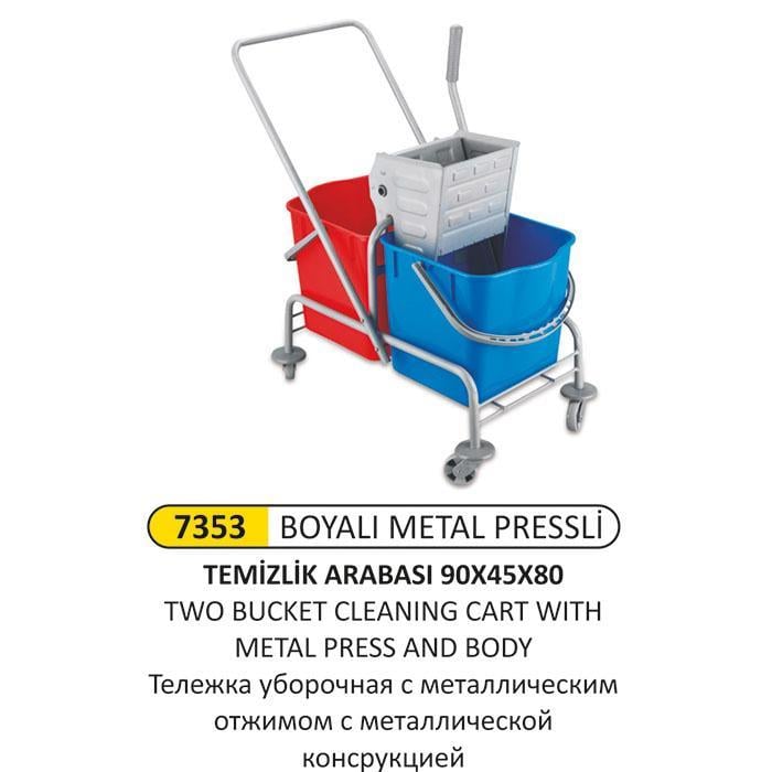 METAL PRESSLİ TEMİZLİK ARABASI 90x45x87