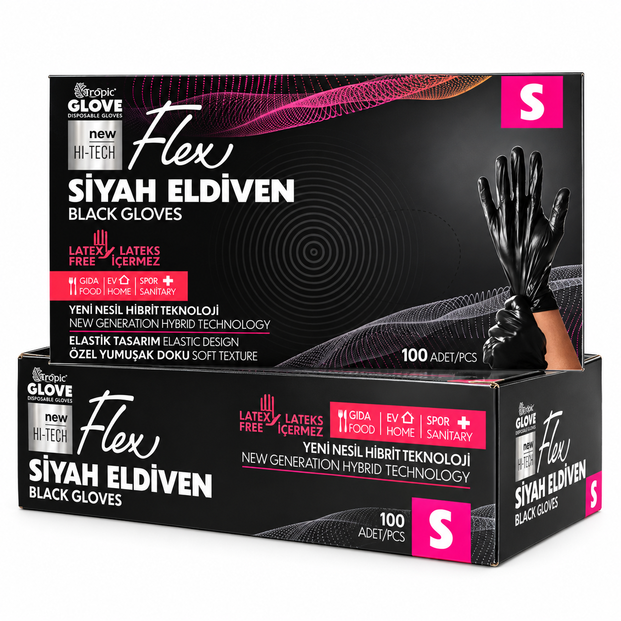Reflex Flex Pudrasız Eldiven Siyah Small