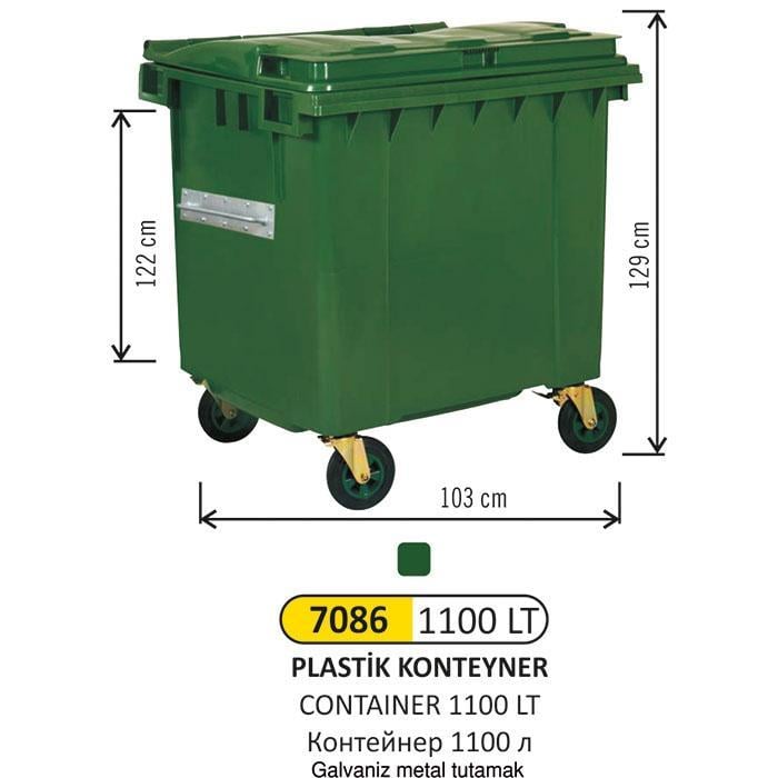 1100 LT PLASTİK ÇÖP KONTEYNERİ