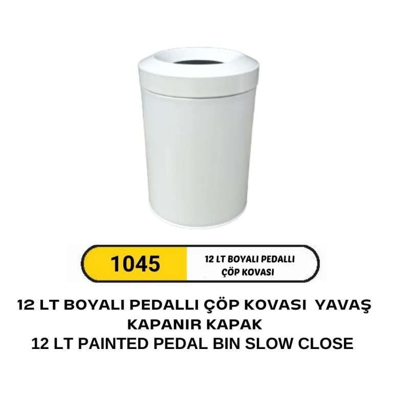 12 LT YAVAŞ KAPANIR KAPAKLI PEDALLI ÇÖP KOVASI