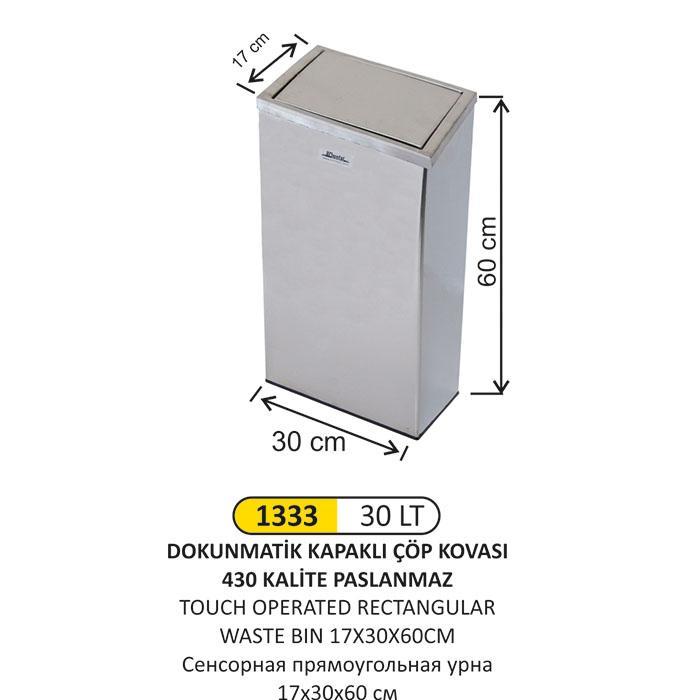 30 LT DOKUNMATİK KAPAKLI ÇÖP KOVASI