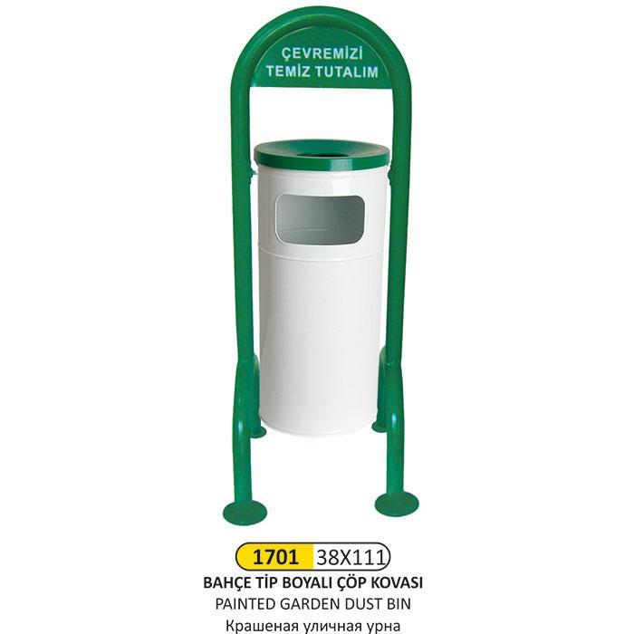 38x111 BAHÇE TİP BOYALI ÇÖP KOVASI