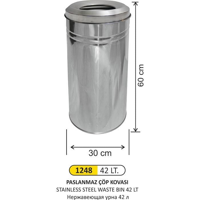 42 LT PASLANMAZ ÇÖP KOVASI