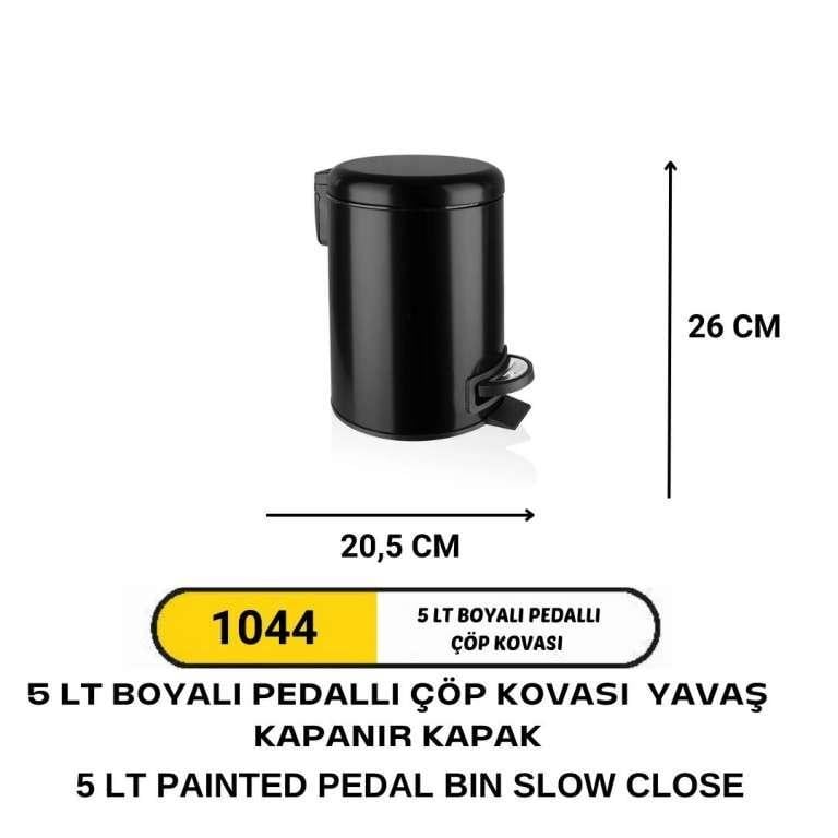 5 LT YAVAŞ KAPANIR KAPAK PEDALLI ÇÖP KOVASI (BOYALI)