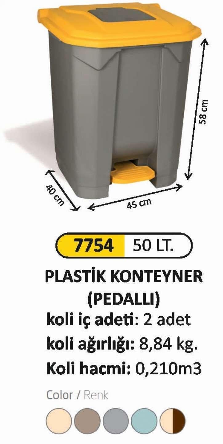 50 LT PEDALLI PLASTİK KONTEYNER