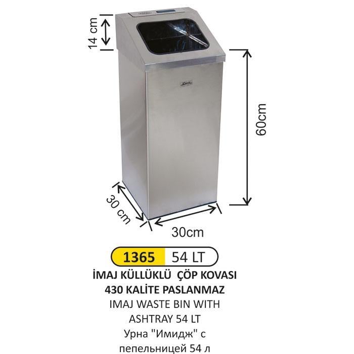 54 LT KÜLLÜKLÜ ÇÖP KOVASI