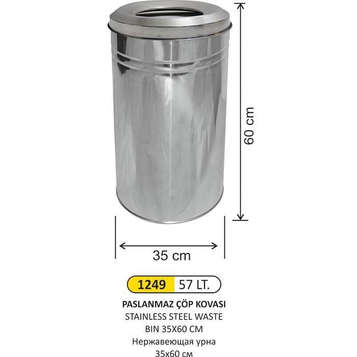 57 LT PASLANMAZ ÇÖP KOVASI