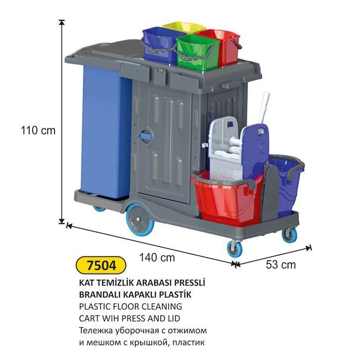 BRANDALI KAPAKLI PLASTİK KAT TEMİZLİK ARABASI 