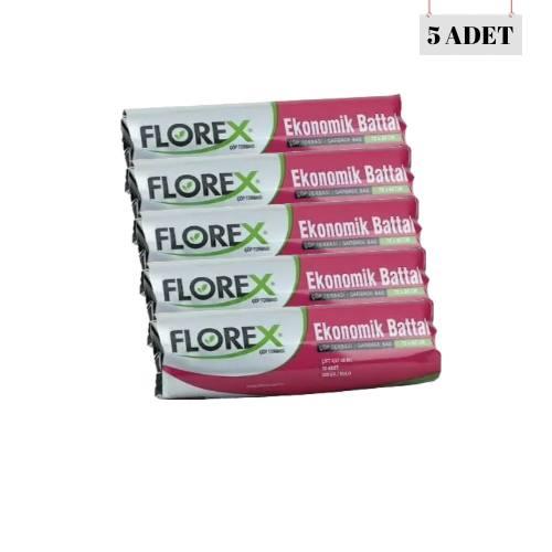 FLOREX 72*95 48 MİCRON EKONOMİK BATTAL BOY ÇÖP POŞETİ (5 ADET)