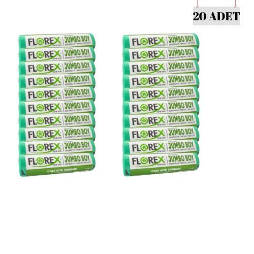 FLOREX 80*110 100 MİCRON JUMBO BOY CAM ATIK TORBASI (20 ADET)