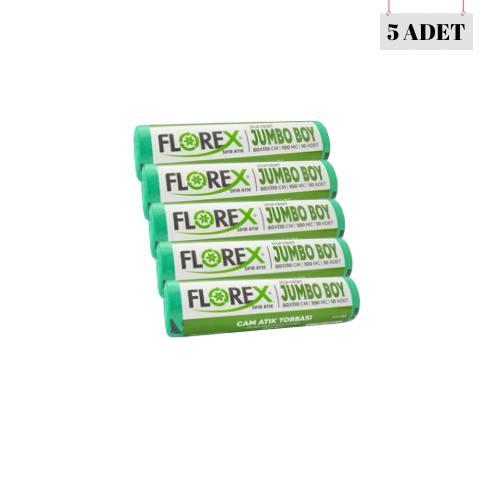 FLOREX 80*110 100 MİCRON JUMBO BOY CAM ATIK TORBASI (5 ADET)