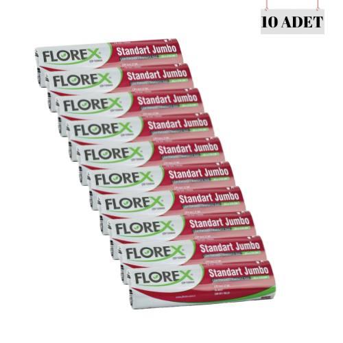 FLOREX 80*110 27 MİCRON STANDART JUMBO BOY ÇÖP POŞETİ (10 ADET)