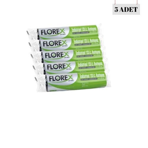 FLOREX 90*125 77 MİCRON 120 LT KONTEYNER BOY ÇÖP POŞETİ (5 ADET)