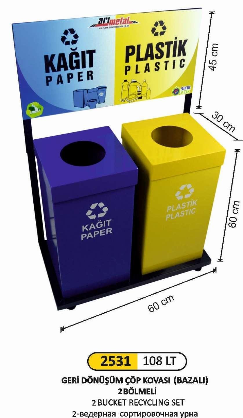 GERİ DÖNÜŞÜM SETİ 2 Lİ BOYALI 108 LT