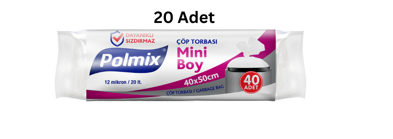 POLMİX MİNİ 40X50 SİYAH ÇÖP POŞETİ (20ADET)