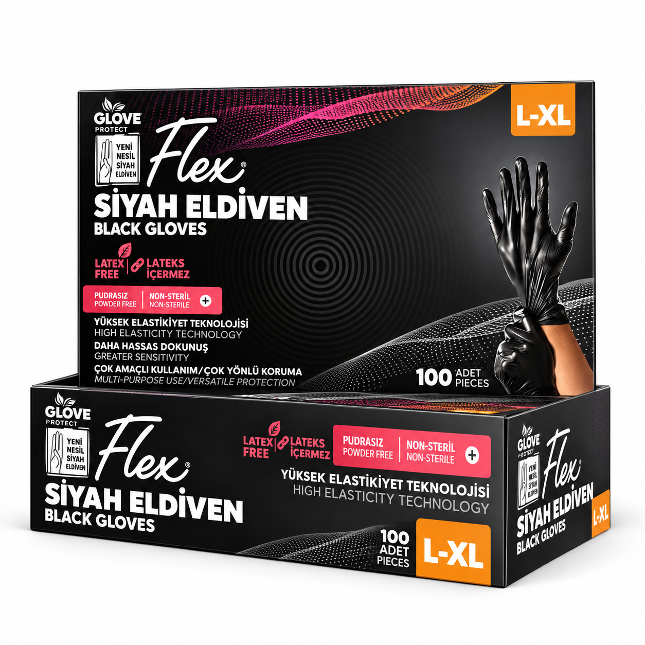 Reflex Flex Pudrasız Eldiven Siyah Large - XLarge