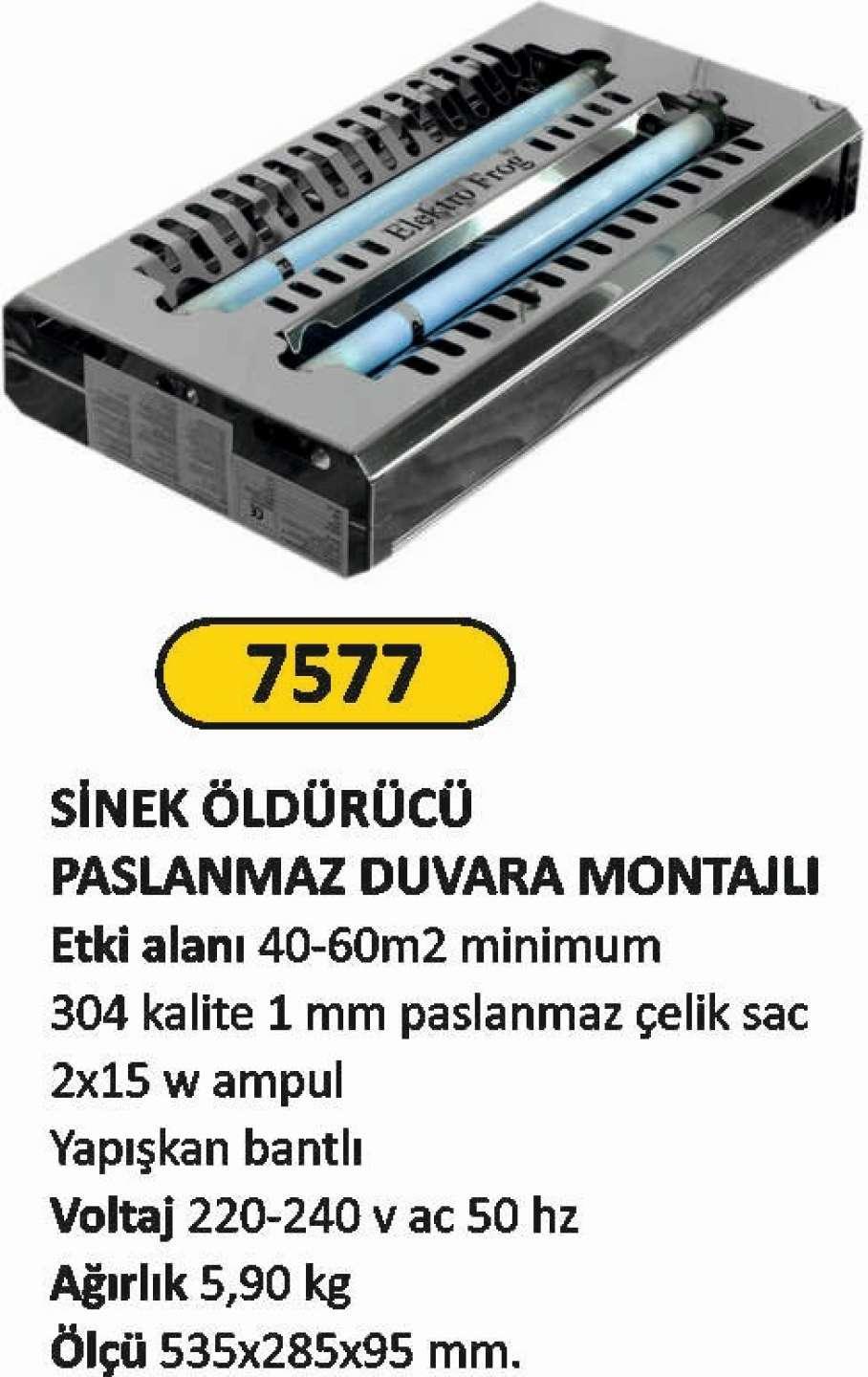 SİNEK ÖLDÜRÜCÜ DUVARA MONTE PASLANMAZ