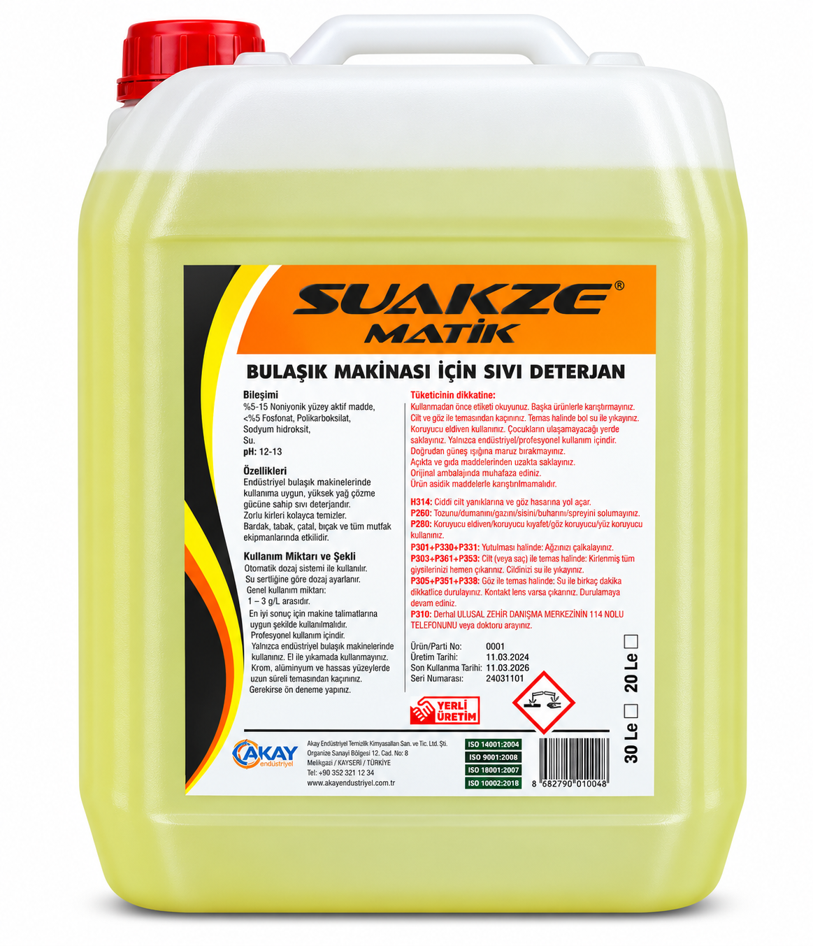 SUAKZE BULAŞIK MAK. DETERJANI 25 KG