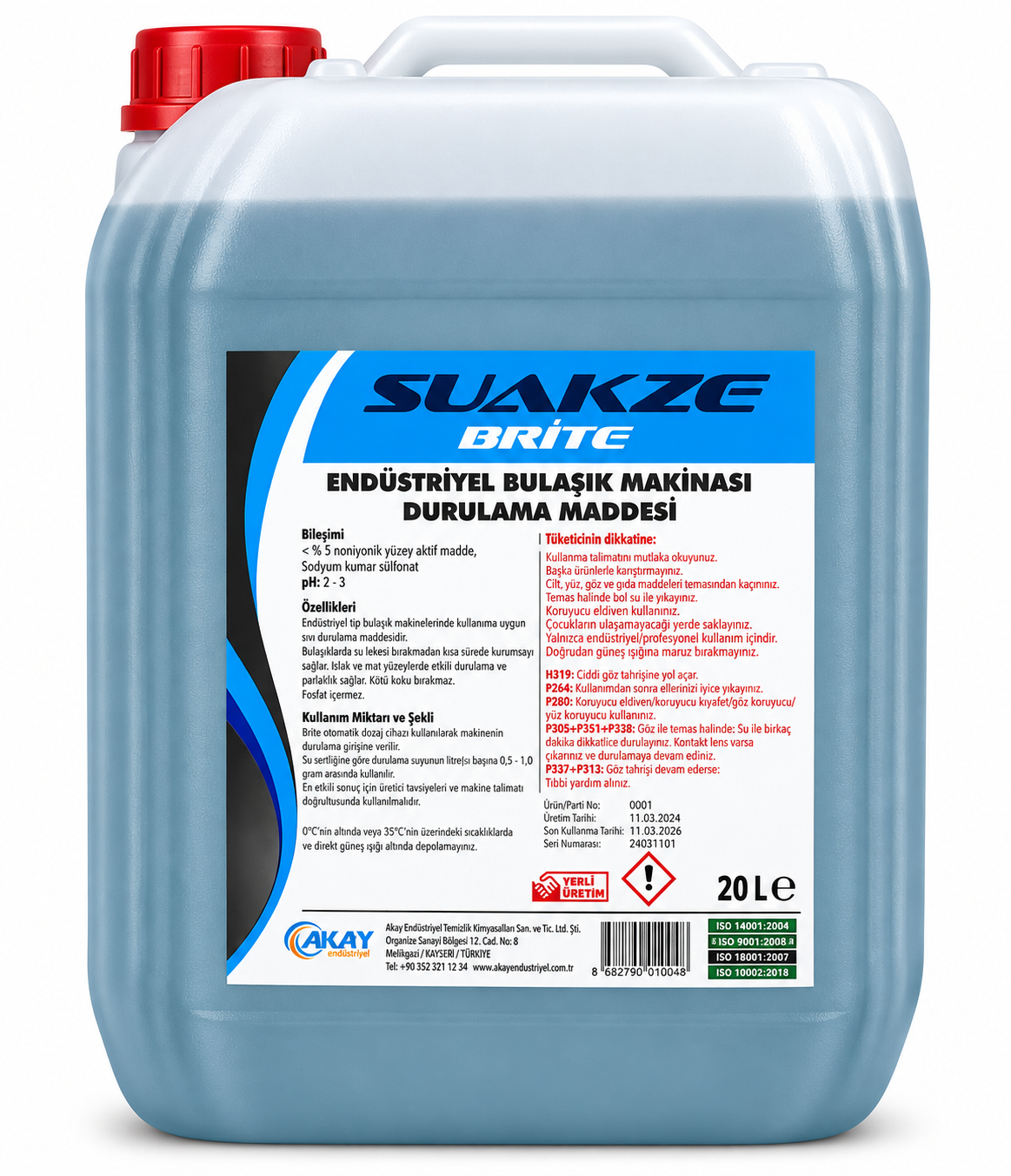 SUAKZE BULAŞIK MAKİNE PARLATICISI 20 KG