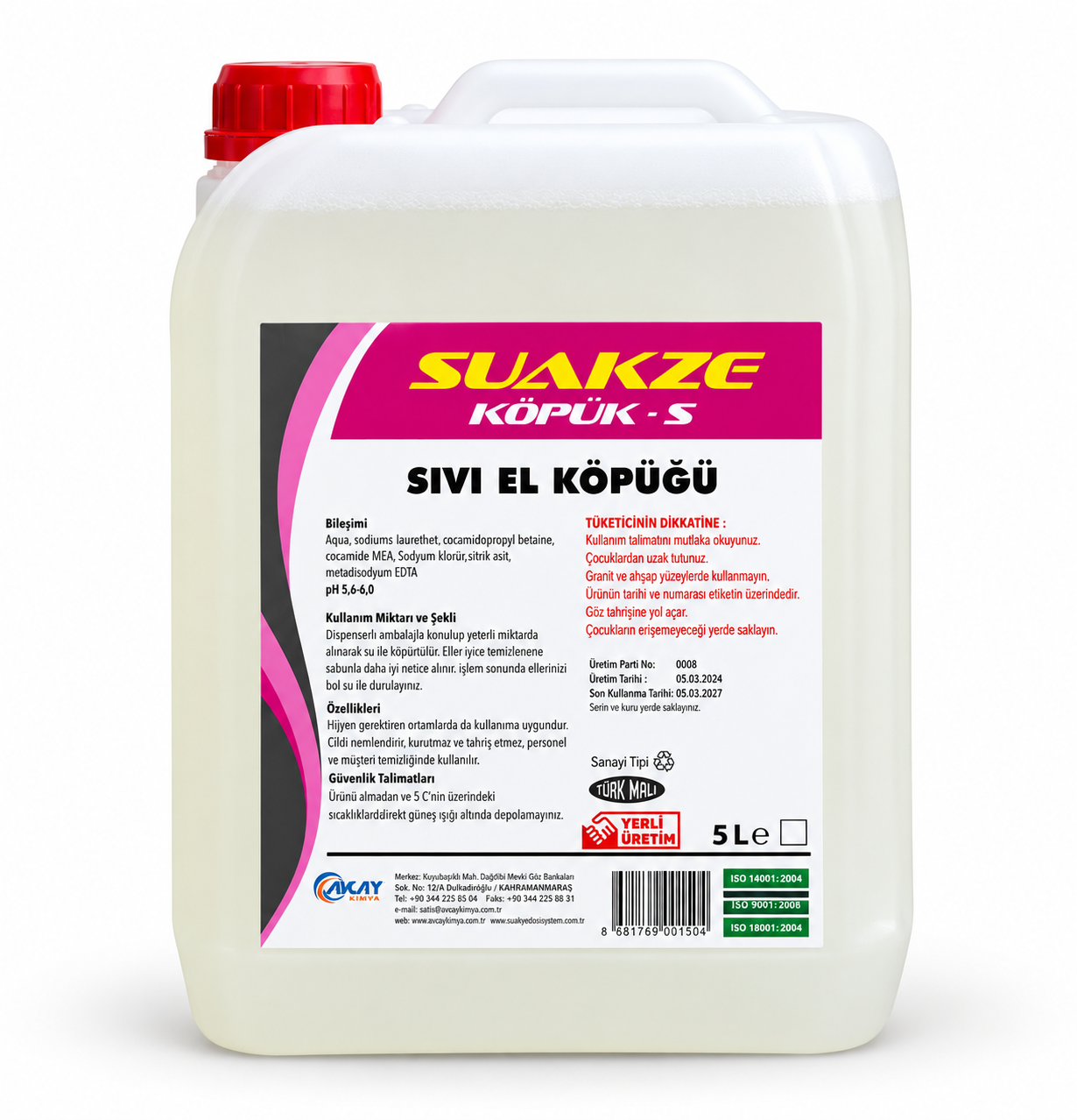 SUAKZE KÖPÜK SABUN 5 KG