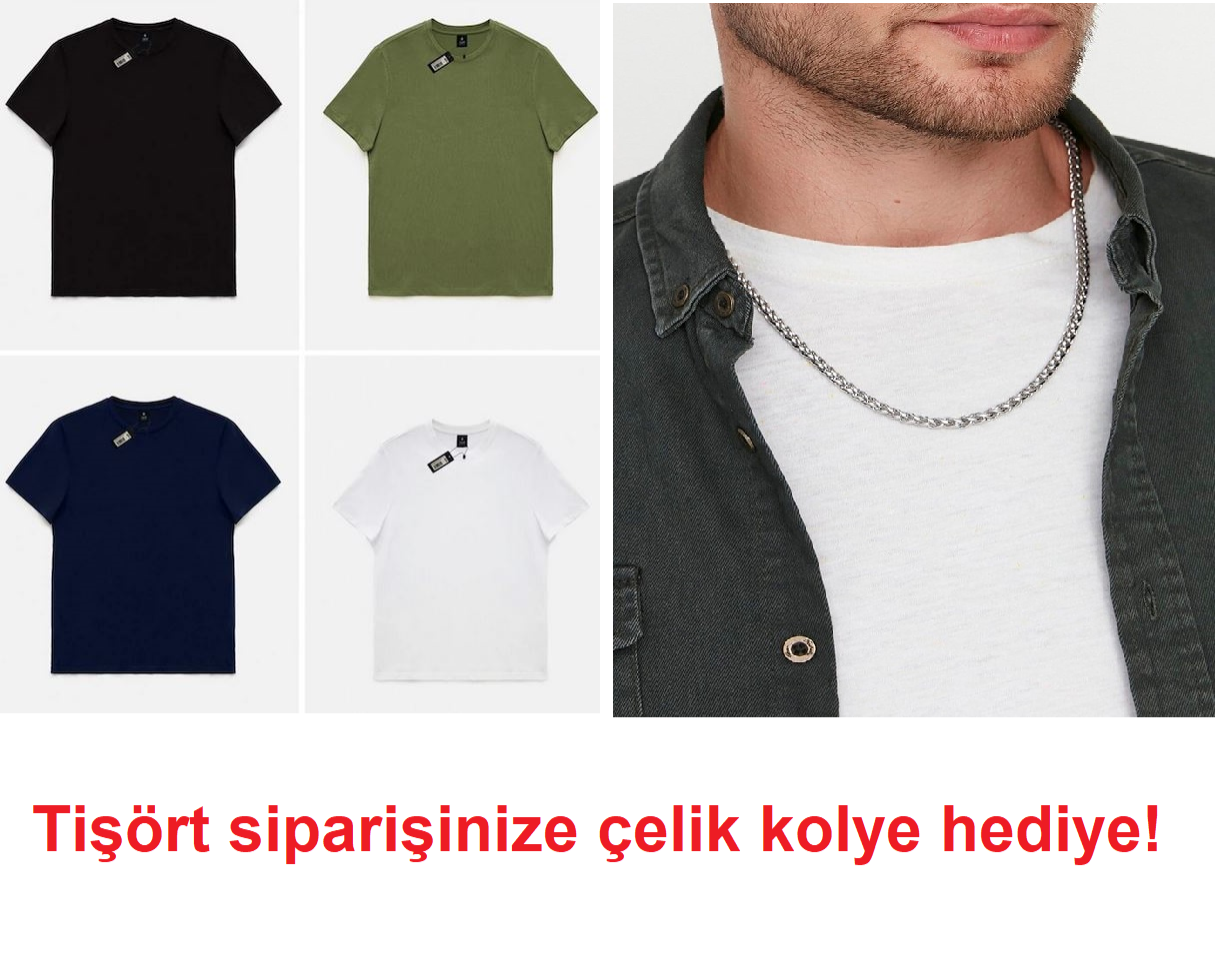 Tişört Alana Çelik Kolye Hediye