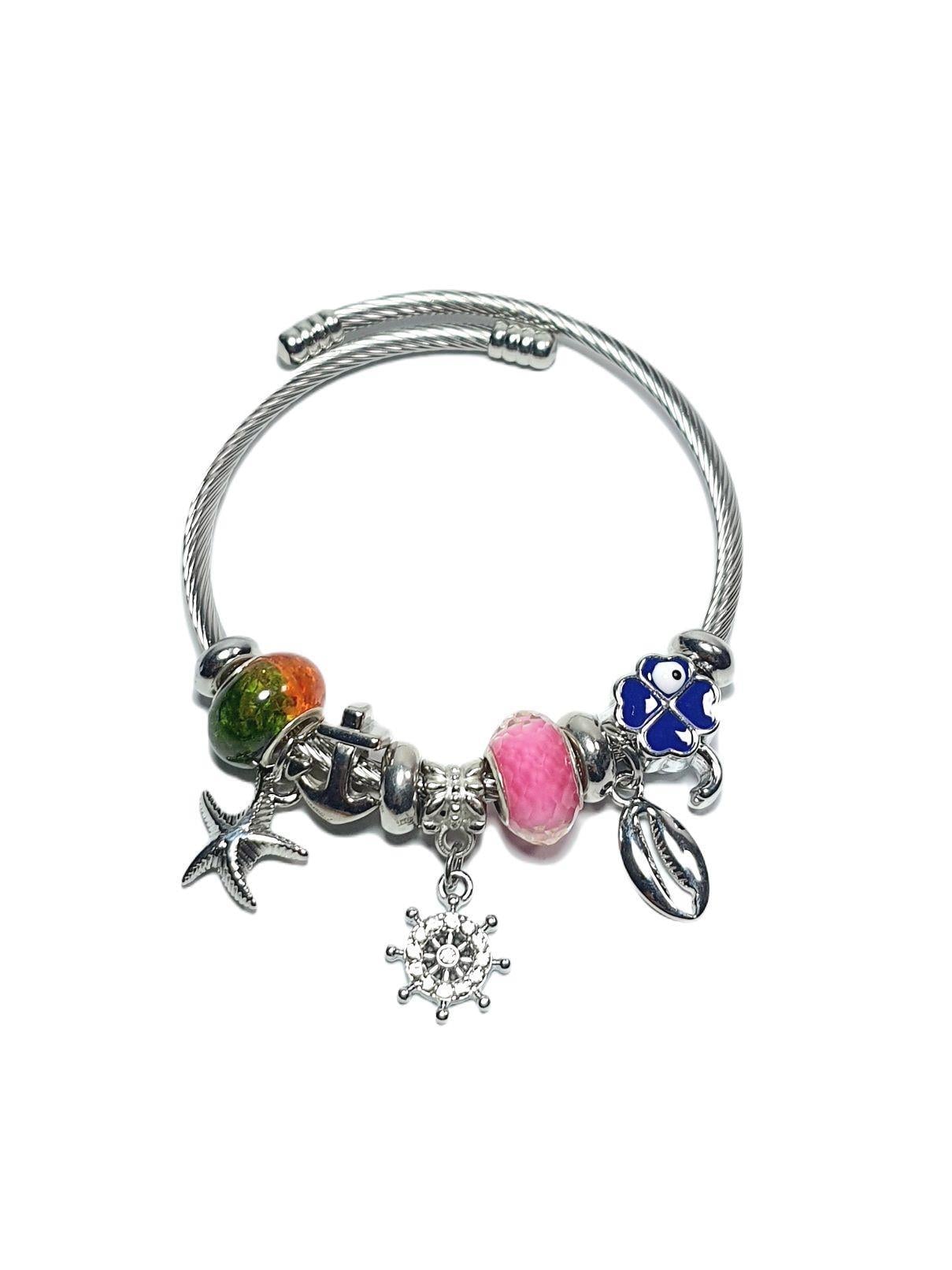 BileklikJTAW24ÇEB1443 JANTİ ÇELİK BİLEKLİK - PANDOORANIN CHARMLARI SILVER RENK KARARMAZJanti