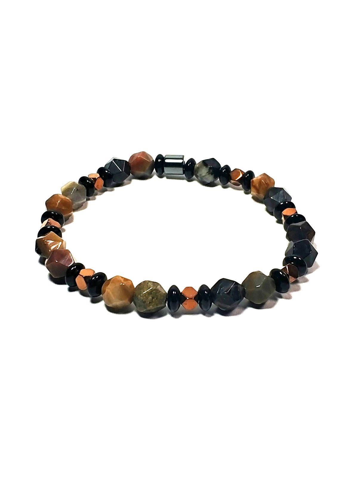 Doğaltaş BileklikJTSS24DOB1423 JANTİ UNISEX BİLEKLİK JADE PIRLANTA KESİM ONYX HEMATİT DOĞALTAŞ TASARIM GARANTİLİJanti