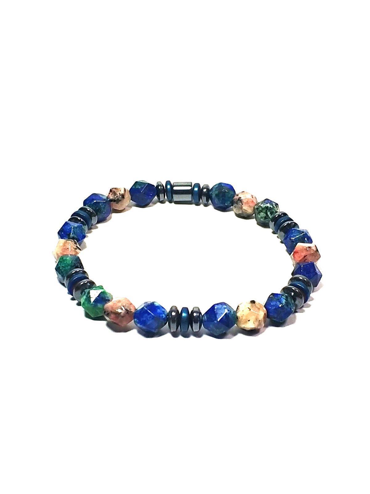 Doğaltaş BileklikJTSS24DOB1425 JANTİ UNISEX BİLEKLİK JADE PIRLANTA KESİM HEMATİT DOĞALTAŞ TASARIM GARANTİLİJanti